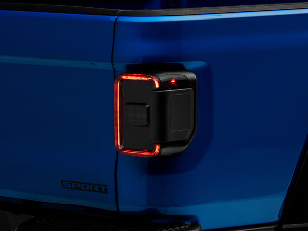 Raxiom 20-23 Jeep Gladiator JT Axial Series LED Tail Lights- Blk Housing (Smoked Lens) - JG10568 for 2020-2025 Jeep Gladiator