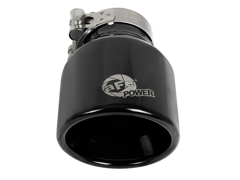 aFe MACH Force-Xp 409 SS Clamp-On Exhaust Tip 2.5in. Inlet / 4in. Outlet / 6in. L - Black - 49T25404-B06
