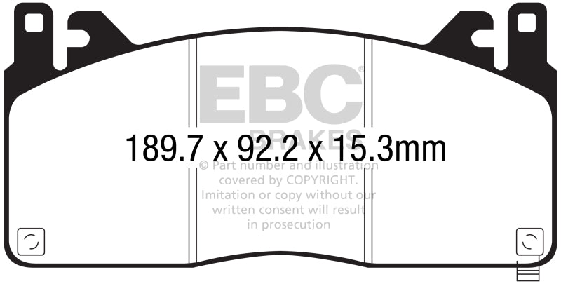 EBC 15-17 Ford Mustang Shelby GT350/GT350R Yellowstuff Front Brake Pads - DP43055R