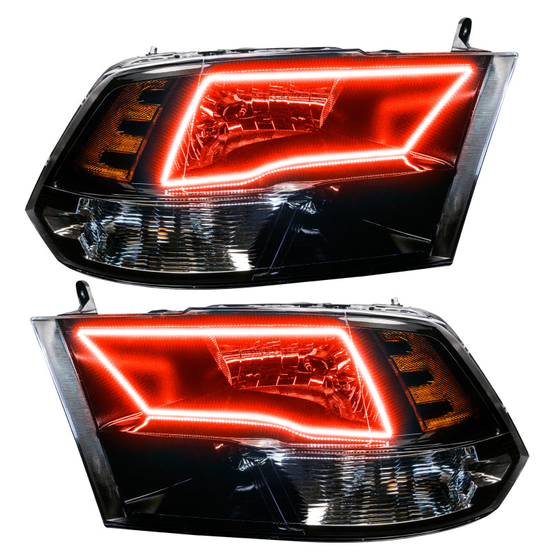 Oracle 09-17 RAM 1500 TRX Quad Pre-Assembled Headlights Blk Housing - w/ 2.0 Cntrl SEE WARRANTY - 7121-333