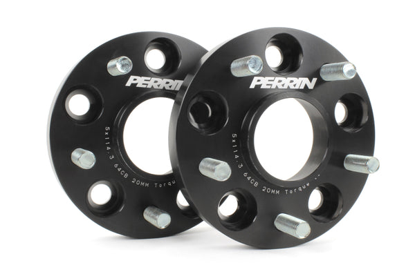 Perrin 17-18 Honda Civic Si 64.1mm Hub 5x114.3 20mm Wheel Spacers (One Pair) - PHP-WHL-020BK by Perrin Performance - front vi