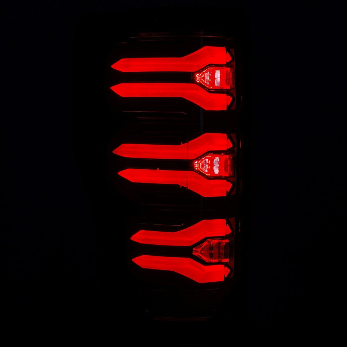 AlphaRex 17-19 Ford F150/F250/F350 LUXX LED Taillights - Black-Red - 659092 for 2017-2019 Ford F 150 - detail view