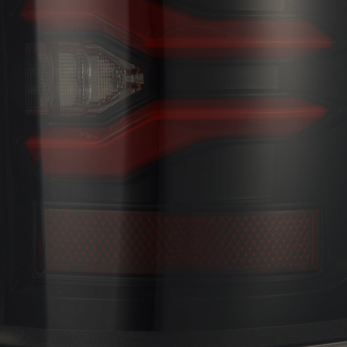 AlphaRex 17-19 Ford F150/F250/F350 LUXX LED Taillights - Black-Red - 659092 for 2017-2019 Ford F 150 - close-up