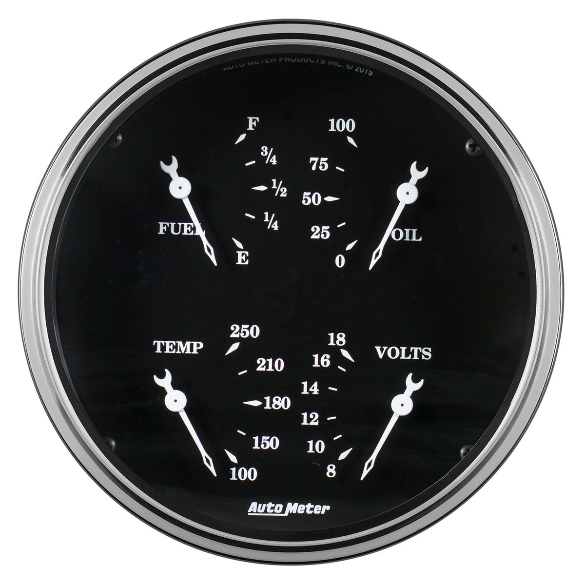 Auto Meter Gauge Quad 5in 240E-33F Elec Old Tyme Black - 1710