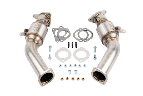 AMS Performance VR30DDTT Street Lower Downpipes w/GESI Catalytic Converter - AMS.53.05.0001-2 by AMS