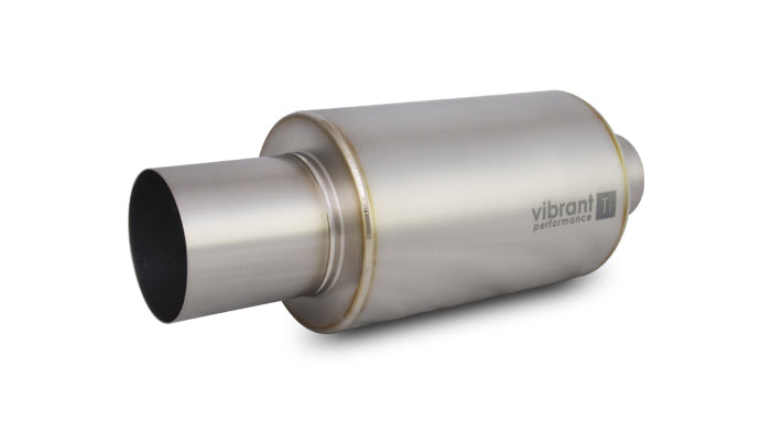 Vibrant Titanium Muffler w/Straight Cut Natural Tip 3in. Inlet / 3in. Outlet - 17563