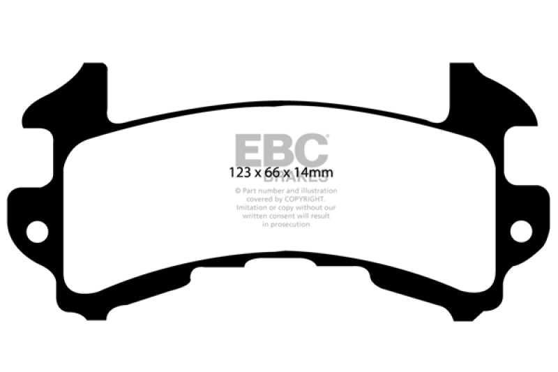 EBC 79-85 Buick Riviera (Fwd) 3.8 Turbo Ultimax2 Rear Brake Pads - UD154 for 1982-2003 Chevrolet S10 - front view
