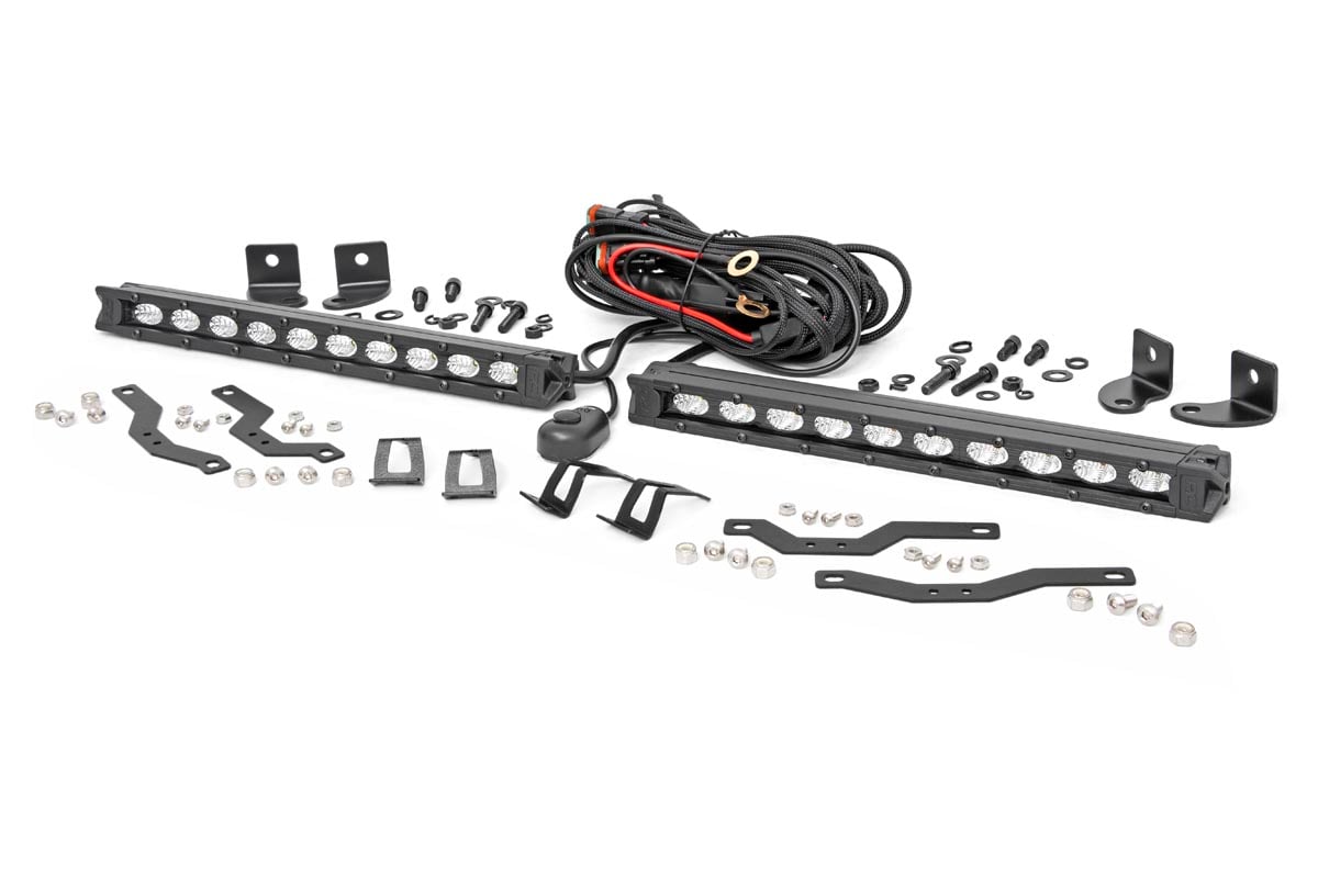 LED Light Kit | Grille Mount | 10&quot; Black Slimline Pair | Ford F-150 (18-20)
