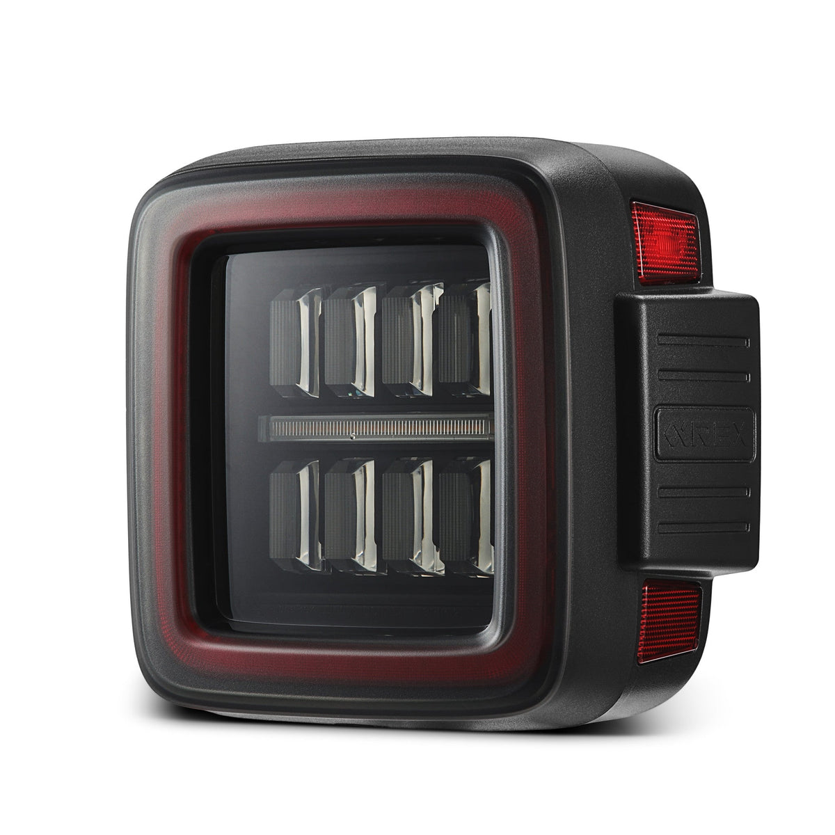 AlphaRex 2018+ Jeep Wrangler JL NOVA-Series Prismatic LED Tail Lights - Black/Red - 602040