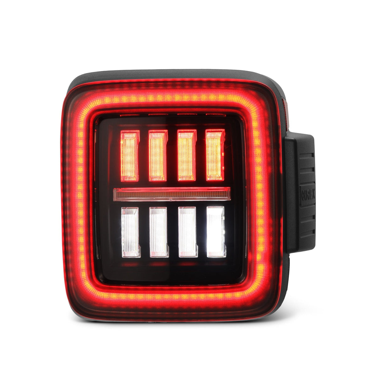 AlphaRex 2018+ Jeep Wrangler JL NOVA-Series Prismatic LED Tail Lights - Black/Red - 602040