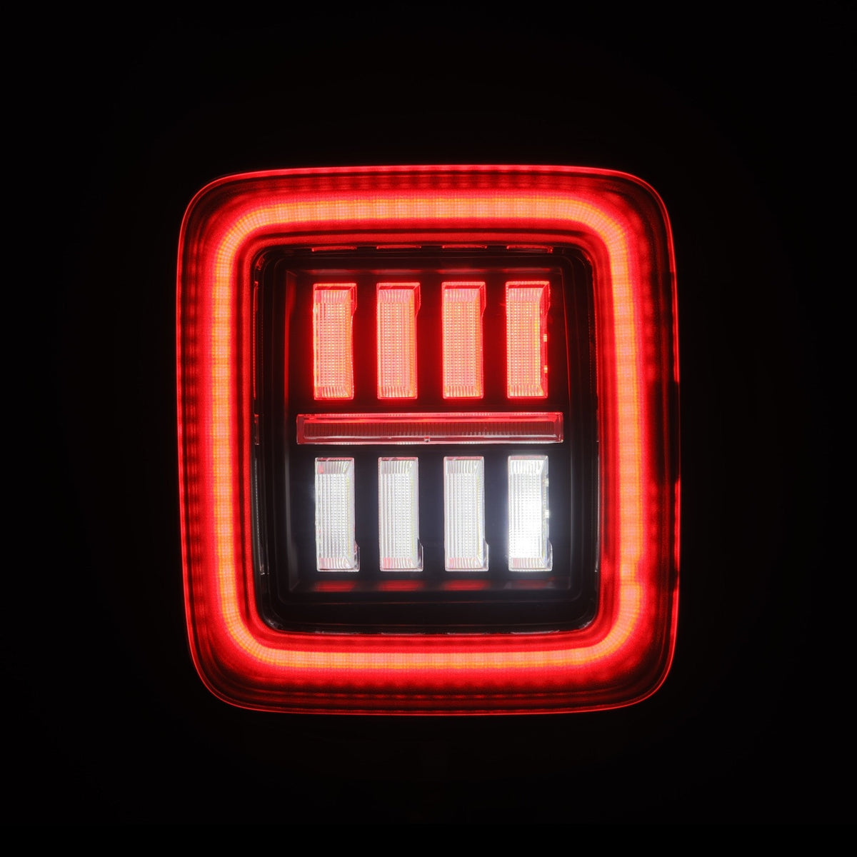 AlphaRex 2018+ Jeep Wrangler JL NOVA-Series Prismatic LED Tail Lights - Black/Red - 602040