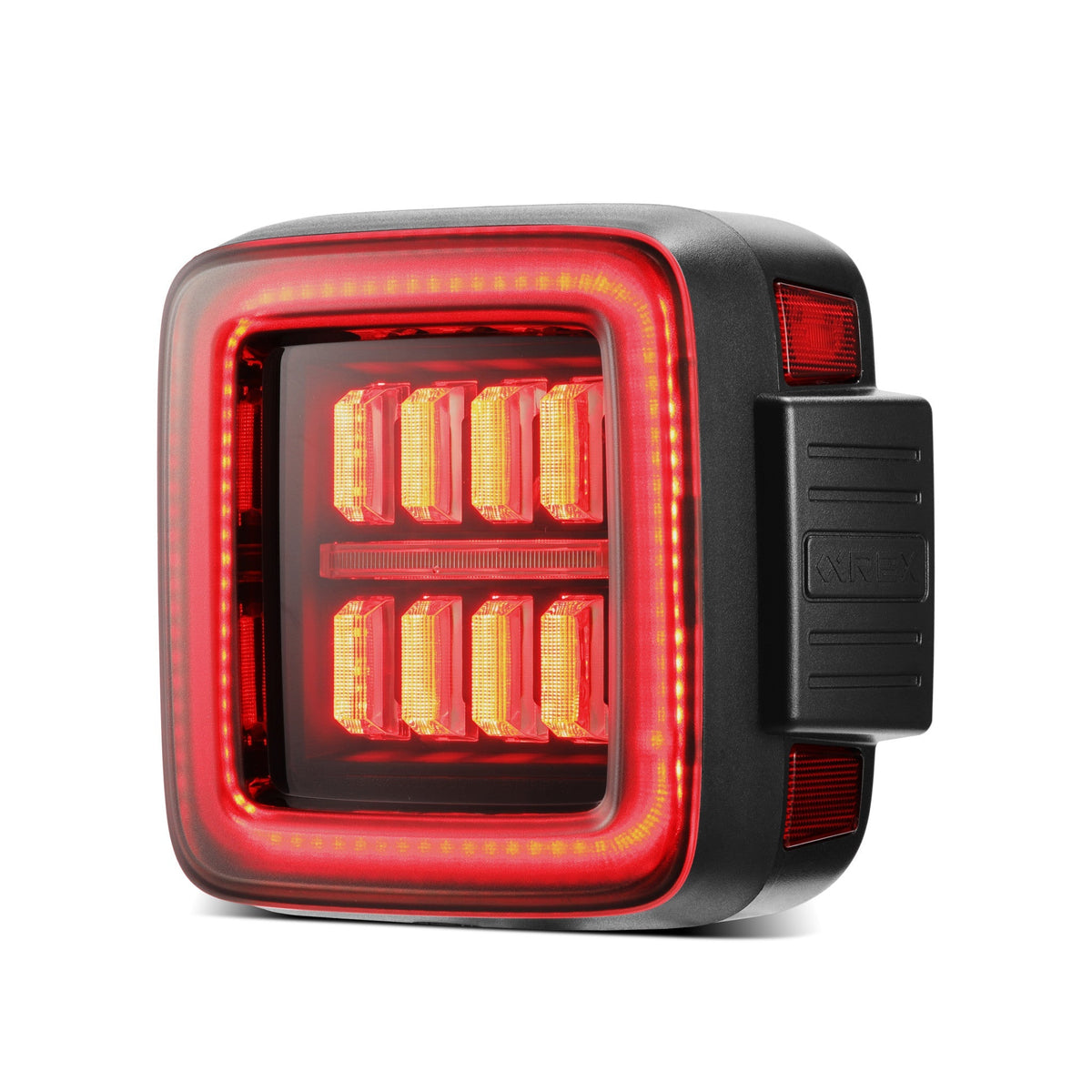 AlphaRex 2018+ Jeep Wrangler JL NOVA-Series Prismatic LED Tail Lights - Black/Red - 602040