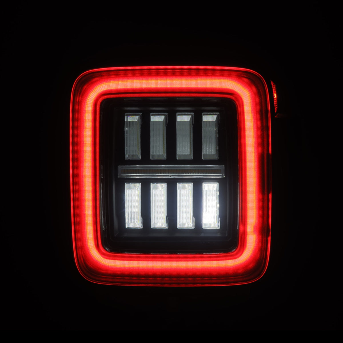 AlphaRex 2018+ Jeep Wrangler JL NOVA-Series Prismatic LED Tail Lights - Black/Red - 602040