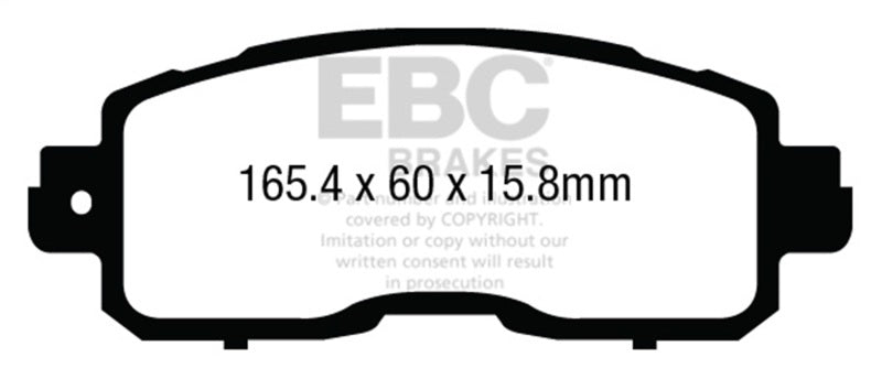 EBC 13+ Nissan Altima 2.5 (L33) Sedan Redstuff Front Brake Pads - DP33011C for 2013-2023 Nissan Altima - front view