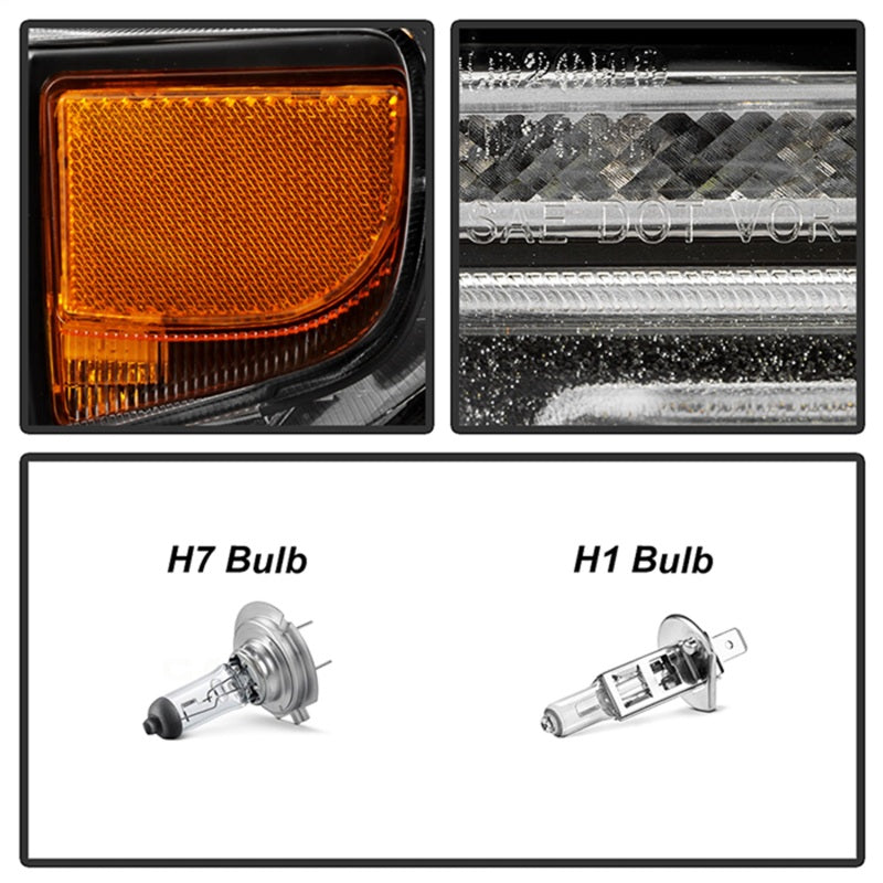 Spyder 20-23 Chevy Silverado 2500/3500 Proj Headlights - LED DRL - Black PRO-YD-CSHD20SI-SEQ-BK - 5088796