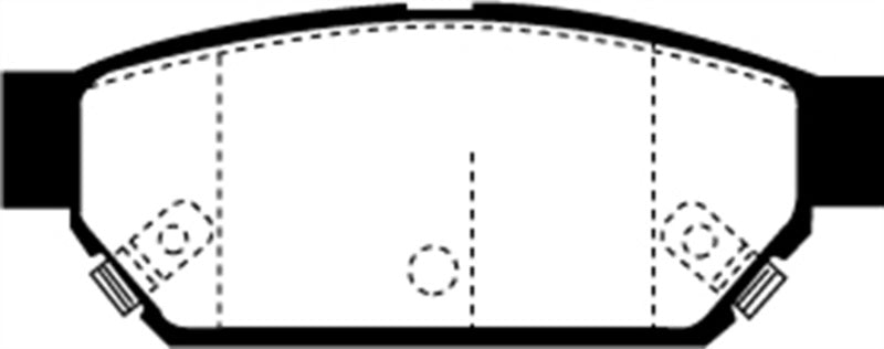 EBC 93-96 Eagle Summit 1.5 Yellowstuff Rear Brake Pads - DP4986R for 1993-2000 Mitsubishi Mirage - angle view