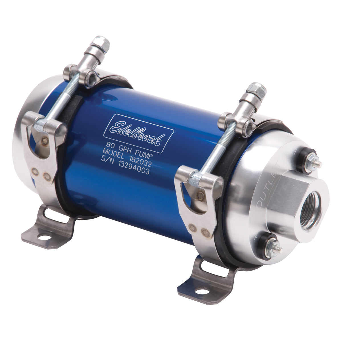 Edelbrock In-Line Blue Electric Fuel Pump - 80 GPH - 182032