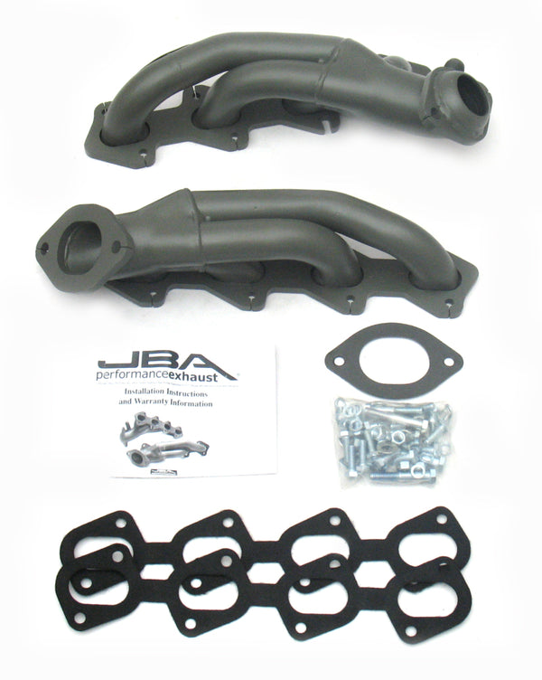 JBA 99-04 Ford Mustang 4.6L 4V 1-5/8in Primary Ti Ctd Cat4Ward Header - 1625S-7JT for 1999-2004 Ford Mustang - front view