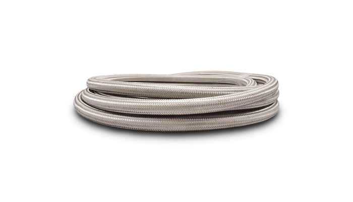 Vibrant SS Braided Flex Hose with PTFE Liner -6 AN 0.32in ID (20 foot roll) - 18426