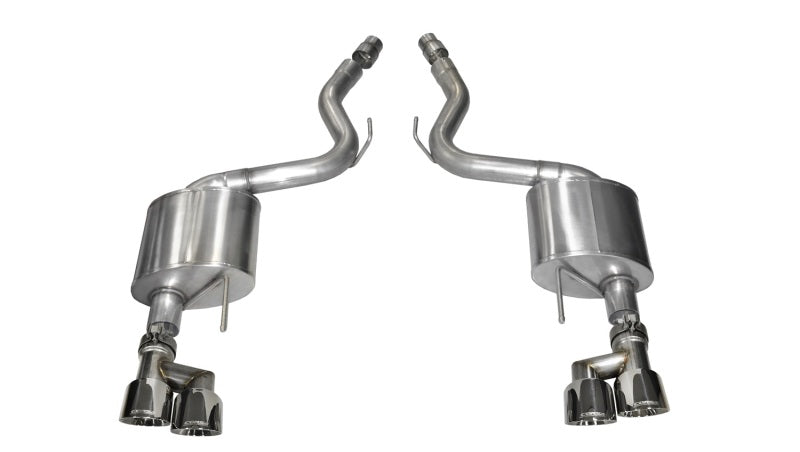 Corsa 2015-2017 Ford Mustang GT 5.0 3in Axle Back Exhaust Polish Quad Tips (Sport) - 14334