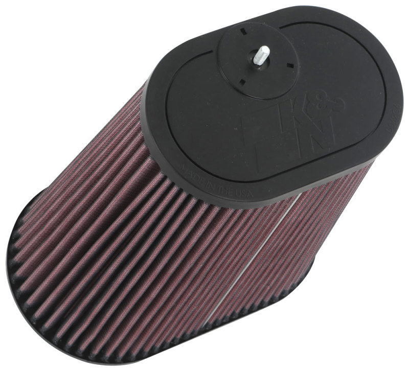 K&amp;N Universal Clamp-On Air Filter 3-1/8in Dual FLG  8-7/8in X 5-3/16 B 6-1/4in X 4IN T, 9inH W/STUD - RU-1012