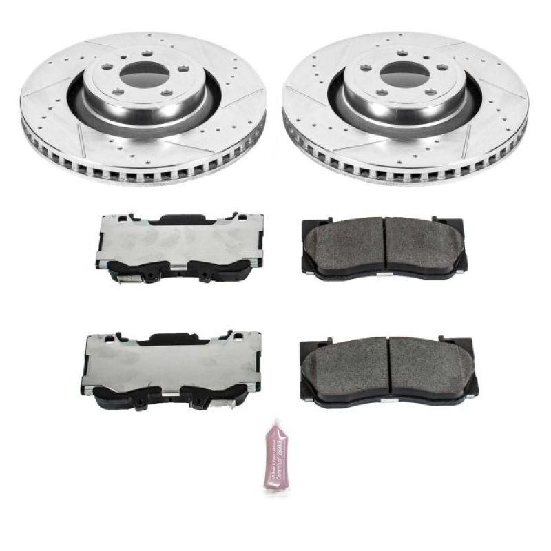 Power Stop 15-19 Ford Mustang Front Z26 Street Warrior Brake Kit - K6806-26 for 2015-2022 Ford Mustang - front view