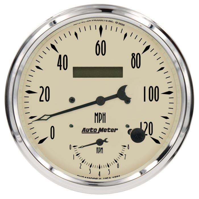 Autometer Antique Beige Tach/Speedo 5in. - 120mph & 8k RPM - 1870