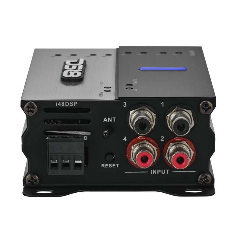 DS18 4-Channel In and 8-Channel Out DSP Bluetooth Audio Receiver Smartphone Control - i48DSP - angle view