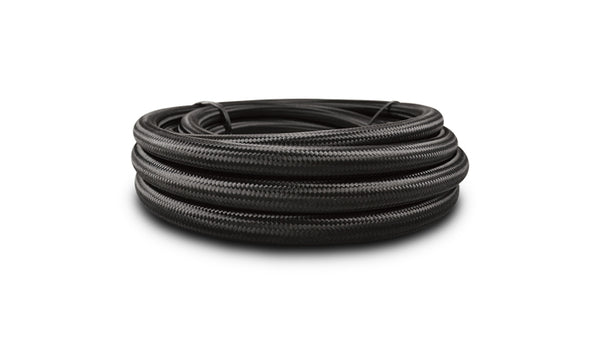 Vibrant -6 AN Black Nylon Braided Flex Hose w/ PTFE liner (10FT long) - 18966