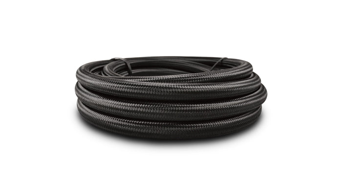 Vibrant -3 AN Black Nylon Braided Flex Hose w/PTFE Liner (20ft Roll) - 18973