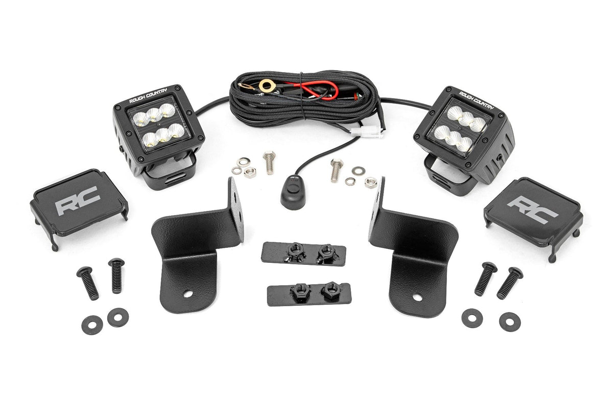 LED Light | Rear Mount | 2&quot; Black Pair | Flood | Polaris Ranger 1000/Ranger XP 1000
