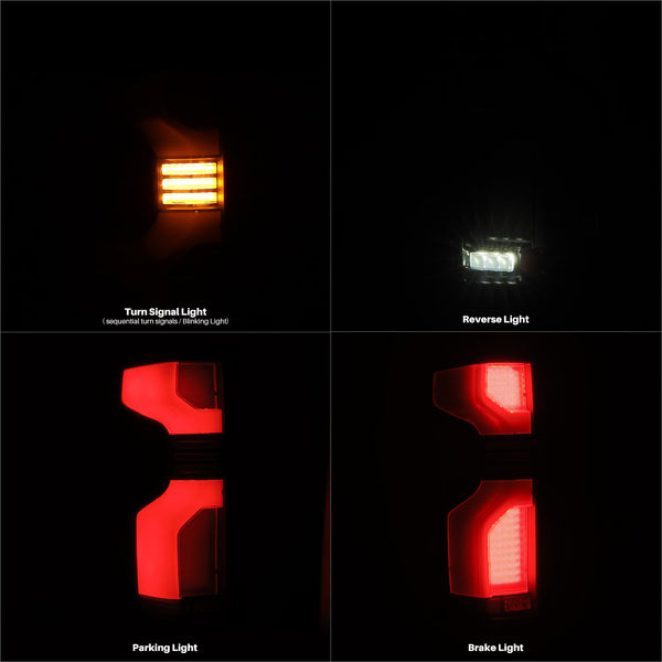 AlphaRex 19-24 Chevy Silverado 1500 / 20-24 2500HD/3500HD LUXX-Series LED Tail Lights Alpha Black - 620078