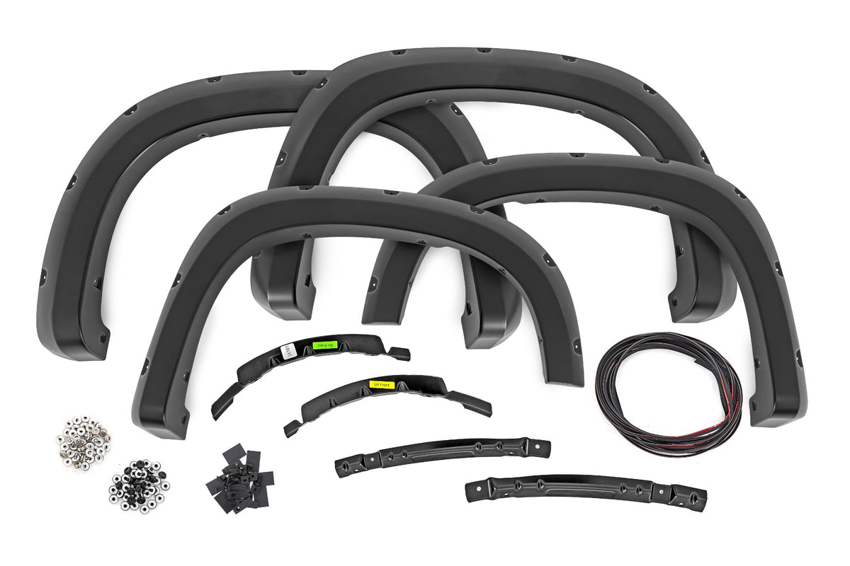 Rough Country - Pocket Fender Flares - G42 White Sands - Chevy Silverado 1500 2WD/4WD (22-26) - F-C12211-G42