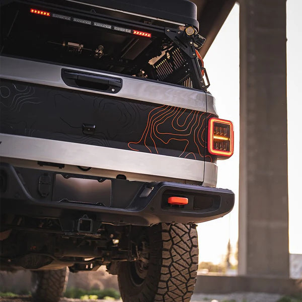 AlphaRex 19-24 Jeep Gladiator JT Nova-Series Prismatic LED Tail Lights - Alpha-Black - 602050