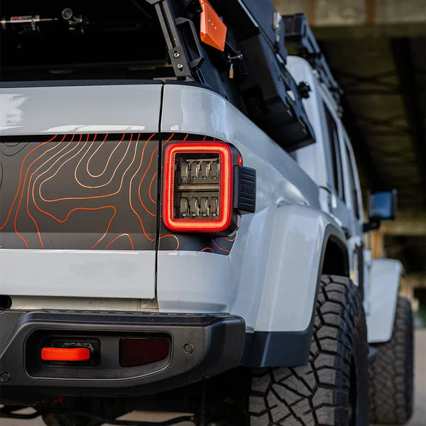AlphaRex 19-24 Jeep Gladiator JT Nova-Series Prismatic LED Tail Lights - Alpha-Black - 602050