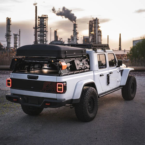 AlphaRex 19-24 Jeep Gladiator JT Nova-Series Prismatic LED Tail Lights - Alpha-Black - 602050