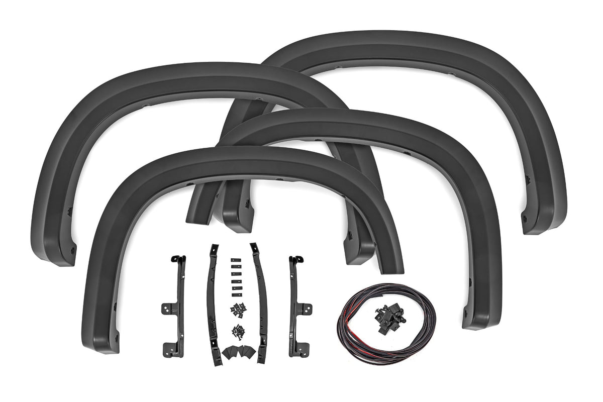 Rough Country - Sport Fender Flares - G42 White Sands - Chevy Silverado 1500 2WD/4WD (19-26) - S-C12210-G42