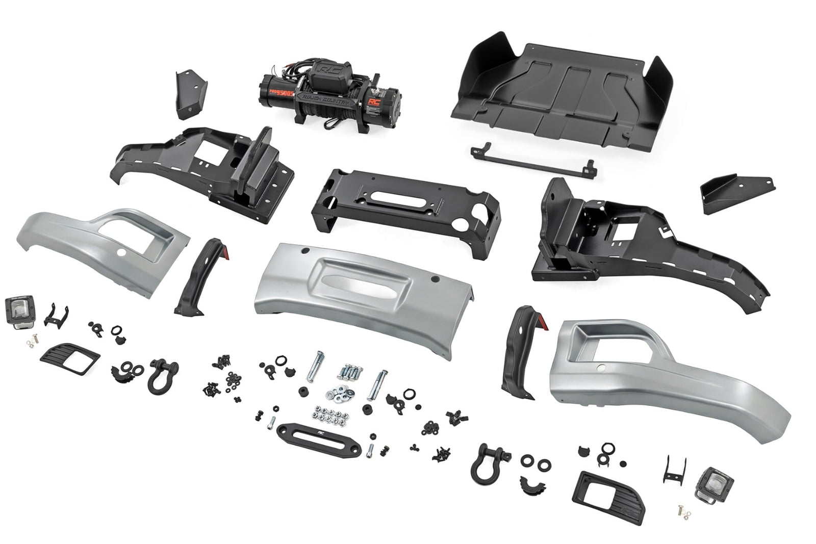 Rough Country - Front FXS Bumper - 12000S - GAN Silver Ice Metallic - Chevy Silverado 1500 (23-26) - 13007-GAN