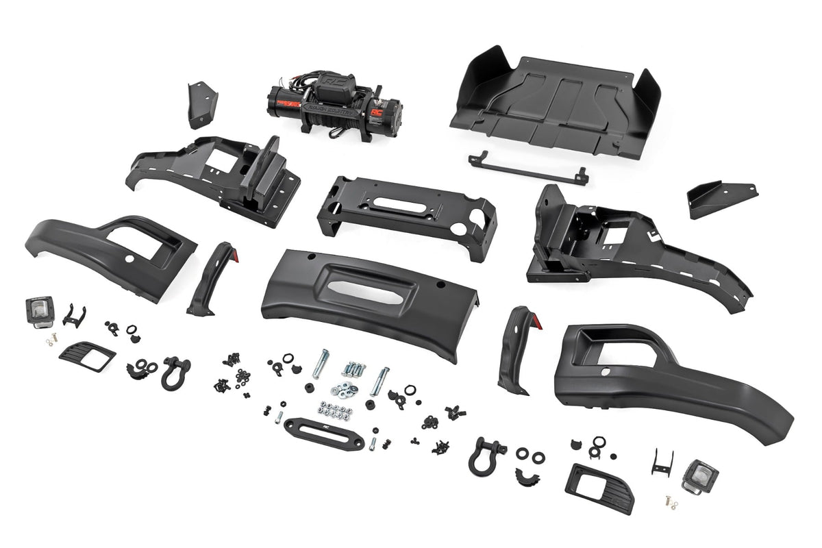 Rough Country - Front FXS Bumper - 12000S - GB8 Mosaic Black - Chevy Silverado 1500 (23-26) - 13007-GB8