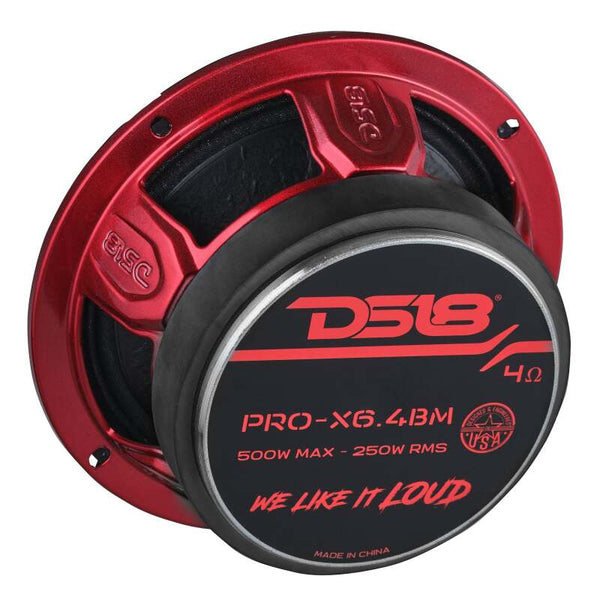 DS18 6.5in 250 Watts RMS 4 ohm Mid-Range Loudspeaker Bullet Loudspeaker - PRO-X6.4BM - front view