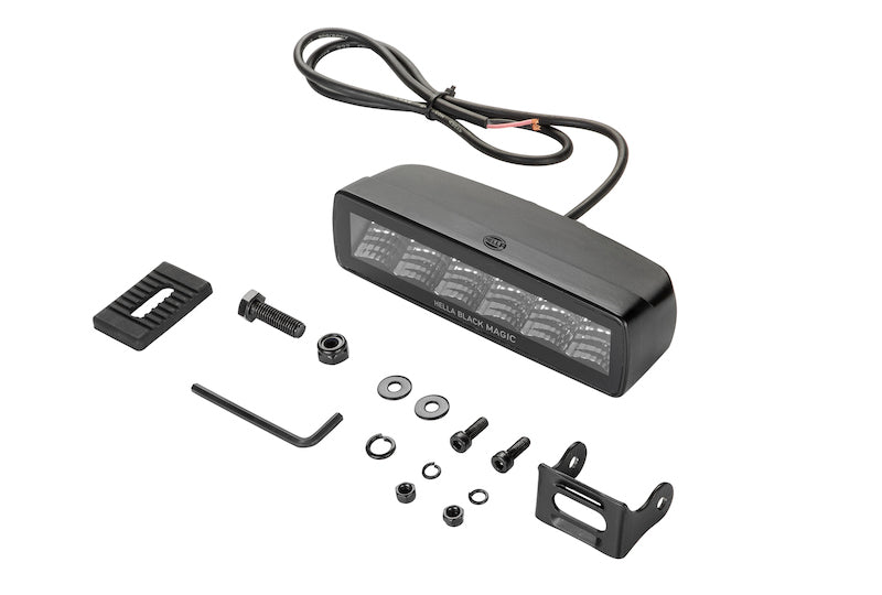 Hella Universal Black Magic 6 L.E.D. Mini Light Bar - Flood Beam - 358176201