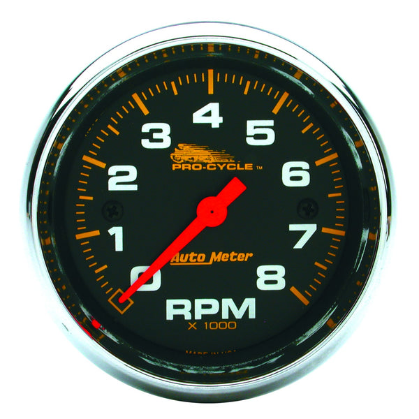 Autometer Pro-Cycle Gauge Tach 2 5/8in 8K Rpm 2&4 Cylinder Black - 19304