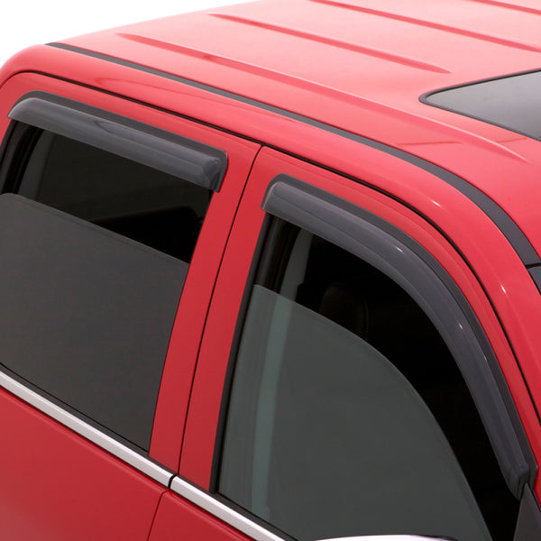AVS 07-18 Toyota Tundra Double Cab Ventvisor Outside Mount Window Deflectors 4pc - Smoke - 94761 for 2007-2021 Toyota Tundra 