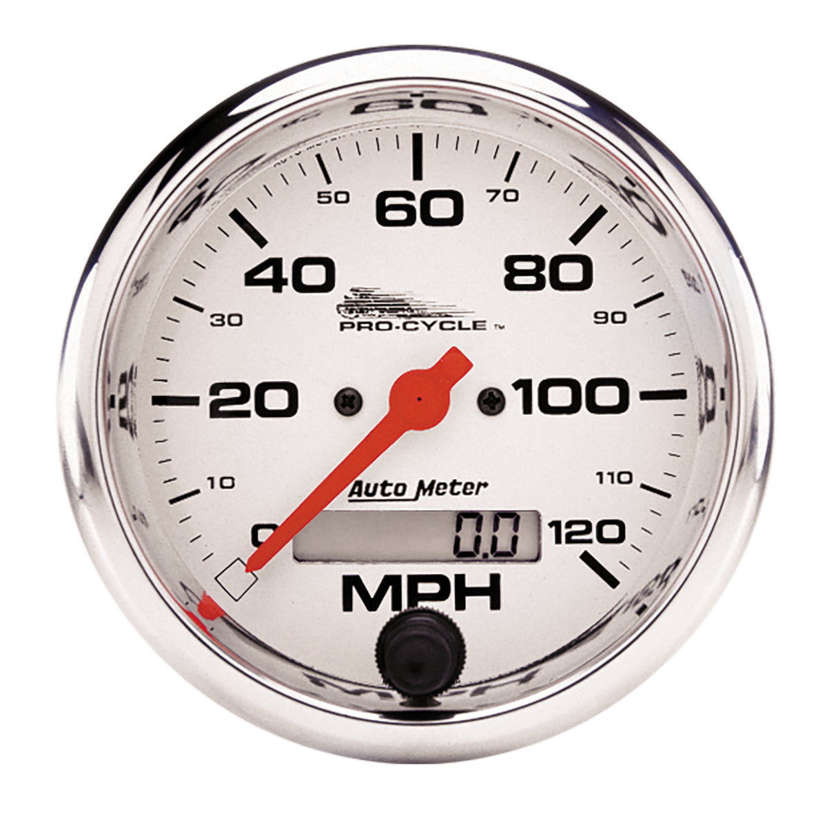 Autometer Pro-Cycle Gauge Speedo 3 3/4in 120 Mph Elec White - 19351