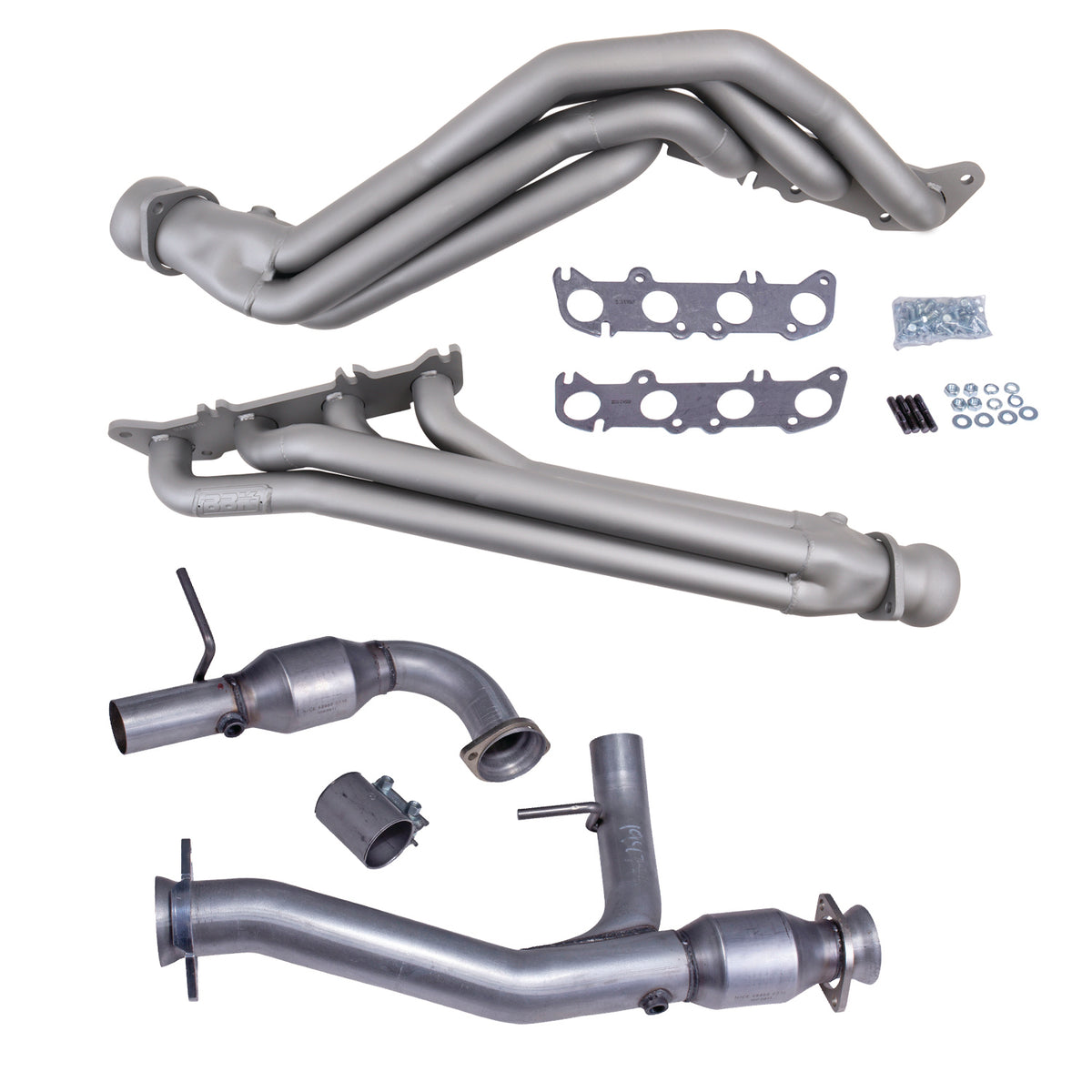 BBK 11-14 Ford F150 Coyote 5.0L 1-3/4in Long Tube Headers w/High Flow Catted Y-Pipe (Ti Ceramic) - 19472