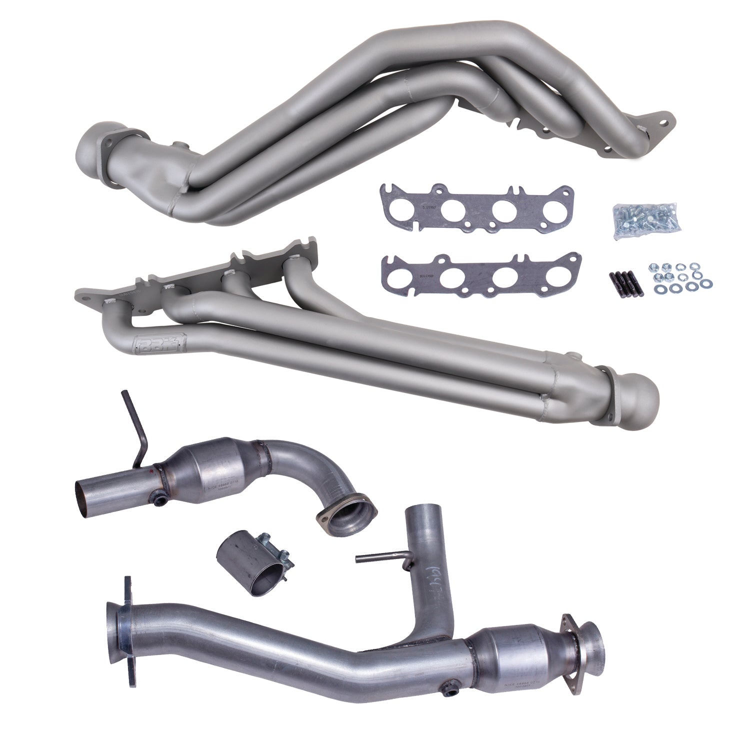 BBK 11-14 Ford F150 Coyote 5.0L 1-3/4in Long Tube Headers w/High Flow Catted Y-Pipe (Ti Ceramic) - 19472