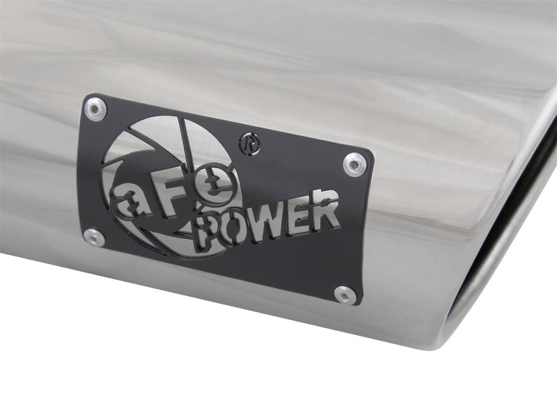 aFe MACH Force-Xp 3in Inlet x 4in Outlet x 9in Length 304 Stainless Steel Exhaust Tip Polished - 49T30401-P09