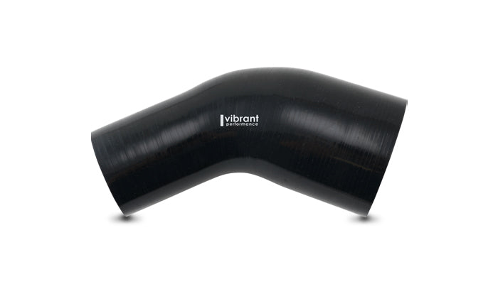 Vibrant 2.00in ID x 2.50in ID Gloss Black Silicone 45 Degree Transition Elbow - 19757