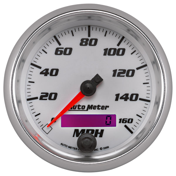 Autometer Pro-Cycle Gauge Speedometer 3 3/8in 160Mph Elec. Programmable White - 19789