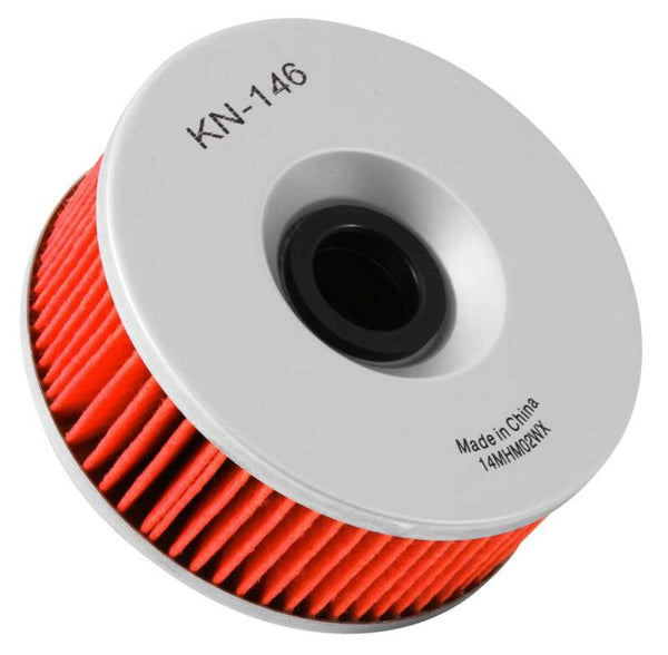 K&N Yamaha 3.969in OD x 1.531in H Oil Filter - KN-146 for 1985-1995 Yamaha VMX1200 V-Max - front view